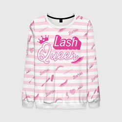 Свитшот мужской Lash queen - pink Barbie pattern, цвет: 3D-белый