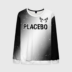 Свитшот мужской Placebo glitch на светлом фоне: символ сверху, цвет: 3D-белый