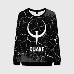 Свитшот мужской Quake glitch на темном фоне, цвет: 3D-черный