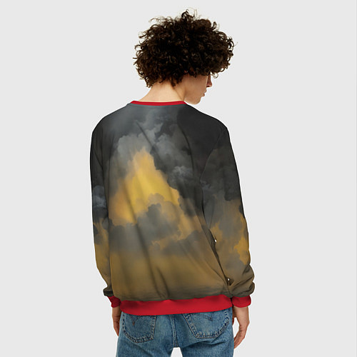 Мужской свитшот Рыцарь в узорчатой броне / 3D-Красный – фото 4