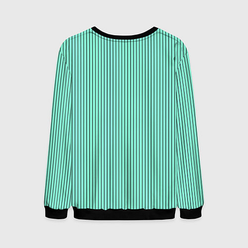 Мужской свитшот Мятный полосатый / 3D-Черный – фото 2