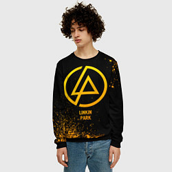 Свитшот мужской Linkin Park - gold gradient, цвет: 3D-черный — фото 2