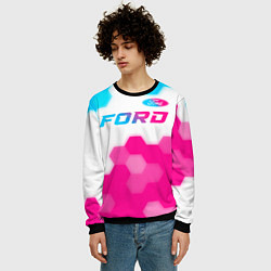 Свитшот мужской Ford neon gradient style посередине, цвет: 3D-черный — фото 2