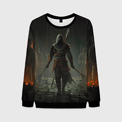 Свитшот мужской Герой assassins creed jade, цвет: 3D-черный