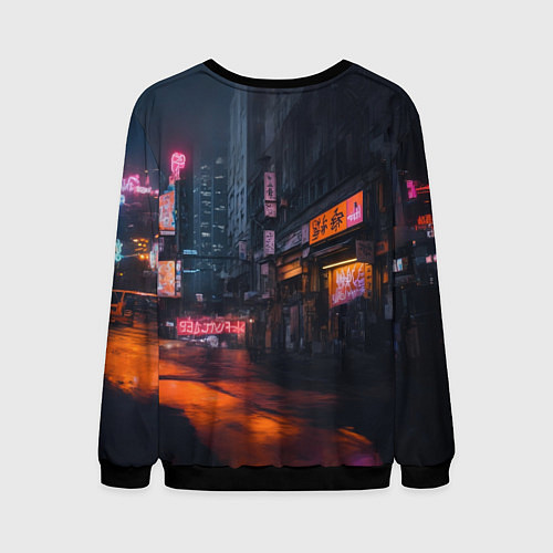 Мужской свитшот Оранжевый автомобиль / 3D-Черный – фото 2