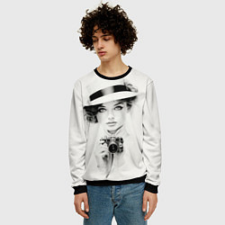 Свитшот мужской Милая девушка с ретро камерой, цвет: 3D-черный — фото 2