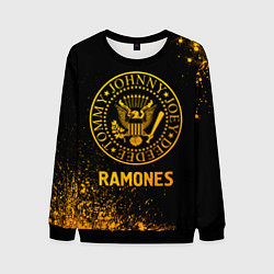 Свитшот мужской Ramones - gold gradient, цвет: 3D-черный