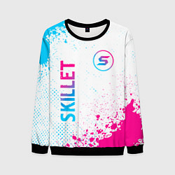 Свитшот мужской Skillet neon gradient style вертикально, цвет: 3D-черный