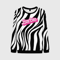 Свитшот мужской Ретро Барби - паттерн полосок зебры, цвет: 3D-черный