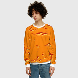 Свитшот мужской Оранжевый мотив, цвет: 3D-белый — фото 2