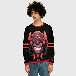 Свитшот мужской Кибернетическая девушка-самурай, цвет: 3D-красный — фото 2