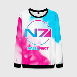 Свитшот мужской Mass Effect neon gradient style, цвет: 3D-черный