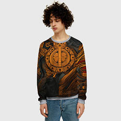 Свитшот мужской Узор в скандинавском фолк-арт стиле, цвет: 3D-меланж — фото 2