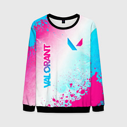 Свитшот мужской Valorant neon gradient style вертикально, цвет: 3D-черный