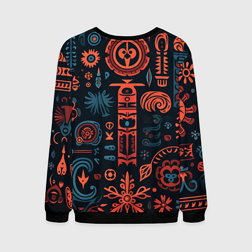 Мужской свитшот Абстрактный паттерн в славянской стилистике / 3D-Черный – фото 2