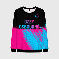 Свитшот мужской Ozzy Osbourne - neon gradient посередине, цвет: 3D-черный