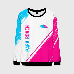 Свитшот мужской Papa Roach neon gradient style вертикально, цвет: 3D-черный