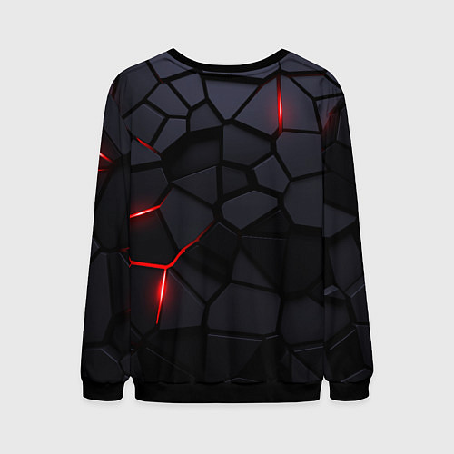 Мужской свитшот Suzuki - плиты с эффектом свечения / 3D-Черный – фото 2