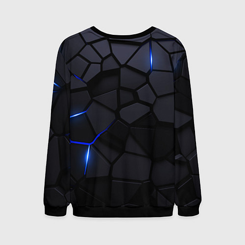 Мужской свитшот Volkswagen - плиты с эффектом свечения / 3D-Черный – фото 2