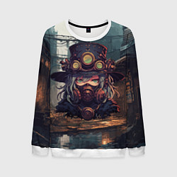 Свитшот мужской Стимпанк девушка, цвет: 3D-белый