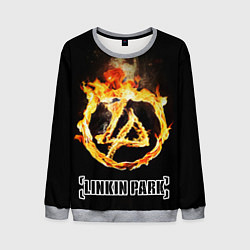 Свитшот мужской Linkin Park - fire logo, цвет: 3D-меланж