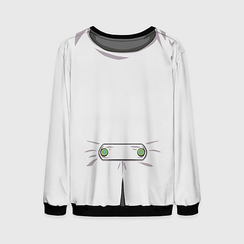 Мужской свитшот Белый мультяшный фрак с шейным платком / 3D-Черный – фото 2