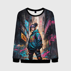 Мужской свитшот Японская девушка в худи