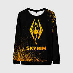 Свитшот мужской Skyrim - gold gradient, цвет: 3D-черный