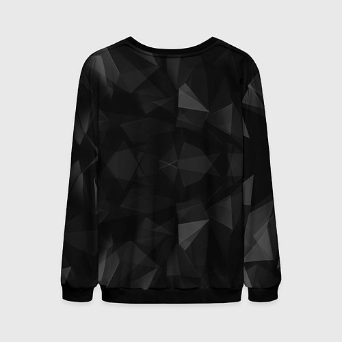 Мужской свитшот Красный дракон на полигональном черном фоне / 3D-Черный – фото 2