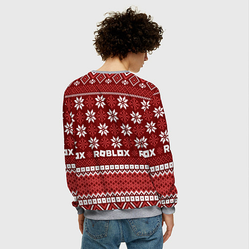 Мужской свитшот Roblox christmas sweater / 3D-Меланж – фото 4