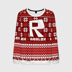 Свитшот мужской Roblox christmas sweater, цвет: 3D-белый