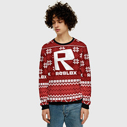 Свитшот мужской Roblox christmas sweater, цвет: 3D-черный — фото 2