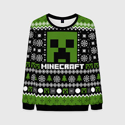 Свитшот мужской Minecraft christmas sweater, цвет: 3D-черный