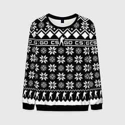 Свитшот мужской CS GO christmas sweater, цвет: 3D-черный