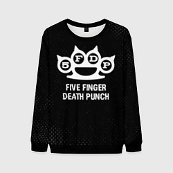 Свитшот мужской Five Finger Death Punch glitch на темном фоне, цвет: 3D-черный