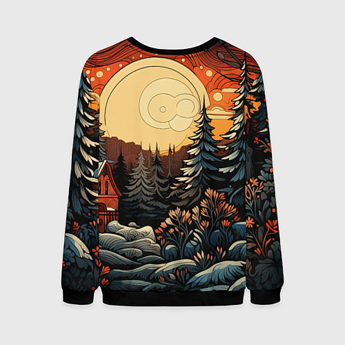 Мужской свитшот Волшебная роспись / 3D-Черный – фото 2