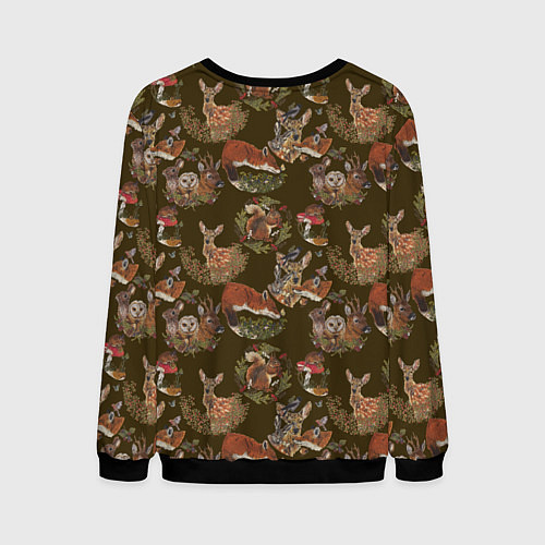 Мужской свитшот Разные животные / 3D-Черный – фото 2