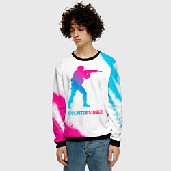 Свитшот мужской Counter Strike neon gradient style, цвет: 3D-черный — фото 2