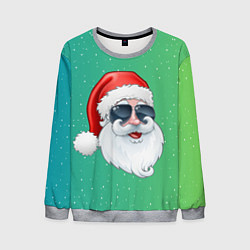 Свитшот мужской Дед Мороз в очках, цвет: 3D-меланж