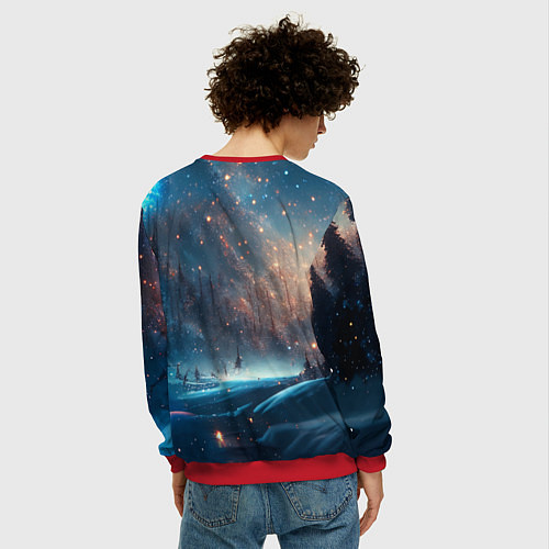 Мужской свитшот Полярный мишка / 3D-Красный – фото 4