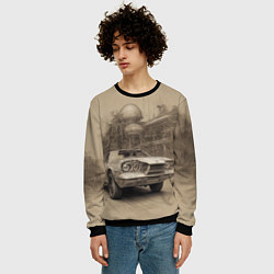 Свитшот мужской Скетч футуристичного спорткара, цвет: 3D-черный — фото 2
