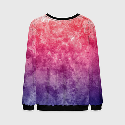 Мужской свитшот Абстракция - сине-красные облака / 3D-Черный – фото 2