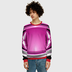 Свитшот мужской Розовый выпуклый фон, цвет: 3D-красный — фото 2