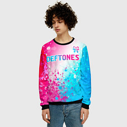 Свитшот мужской Deftones neon gradient style посередине, цвет: 3D-черный — фото 2