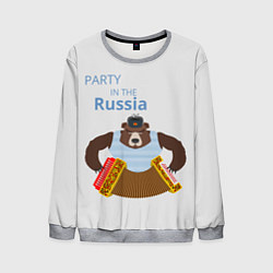 Мужской свитшот Вечеринка в России с медведем