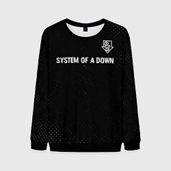 Свитшот мужской System of a Down glitch на темном фоне посередине, цвет: 3D-черный