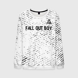 Свитшот мужской Fall Out Boy glitch на светлом фоне посередине, цвет: 3D-белый
