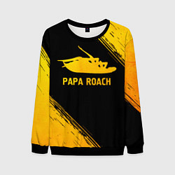 Свитшот мужской Papa Roach - gold gradient, цвет: 3D-черный
