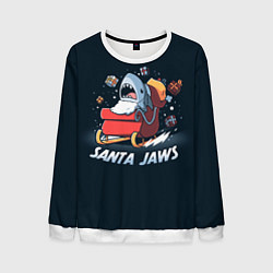 Свитшот мужской Santa Jaws, цвет: 3D-белый