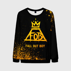 Свитшот мужской Fall Out Boy - gold gradient, цвет: 3D-черный